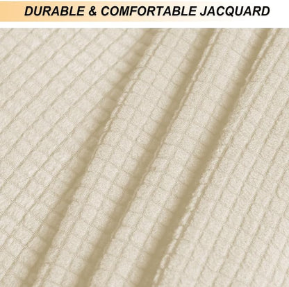 NeColorLife Stretch Ottoman Cover Square Oversized Soft Knitted Jacquard Thick - Image 3
