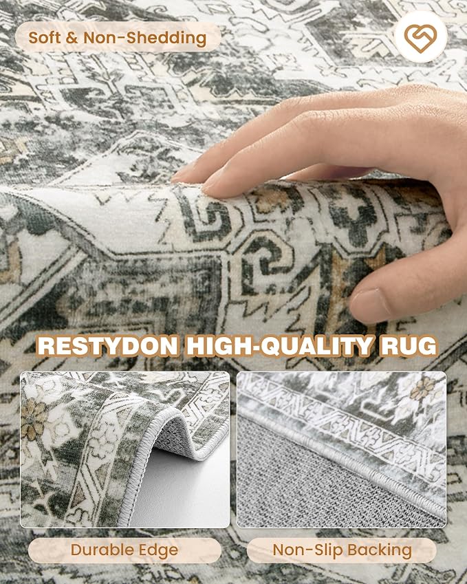 Runner Rug 2x8 Runners for Hallways Washable Rugs, Non Slip Low Pile Soft - Image 7