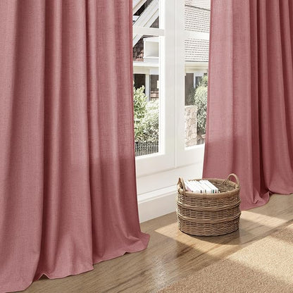 Canyon Rose Linen Curtains 108 Inches Long - Image 6
