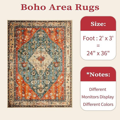 SERISSA 2x3 Washable Non Slip Boho Small Area Rug - Image 7