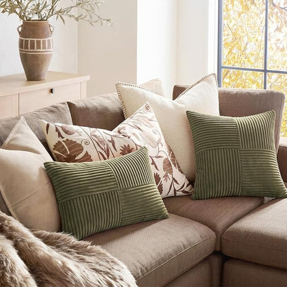 Fancy Homi 2 Packs Olive Green Decorative Throw Pillow Covers 16x16 Inch - Image 5