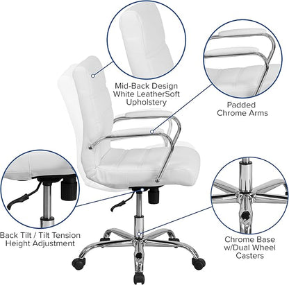 Flash Furniture Whitney Mid-Back Swivel LeatherSoft Desk Chair - Image 4