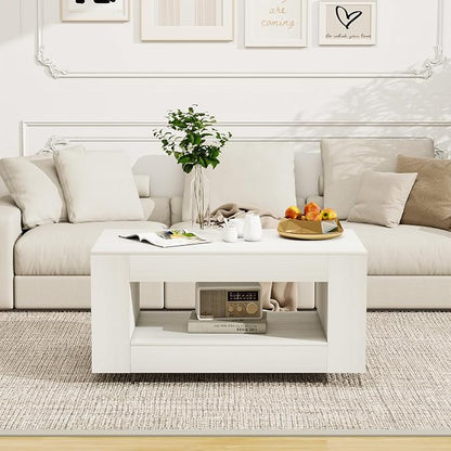 39" Wood Coffee Table for Living Room, Sides Storage - Image 7