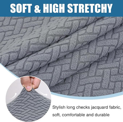 Smiry Waterproof Couch Cushion Covers, Stretch Jacquard Thick Sofa Cushion - Image 7