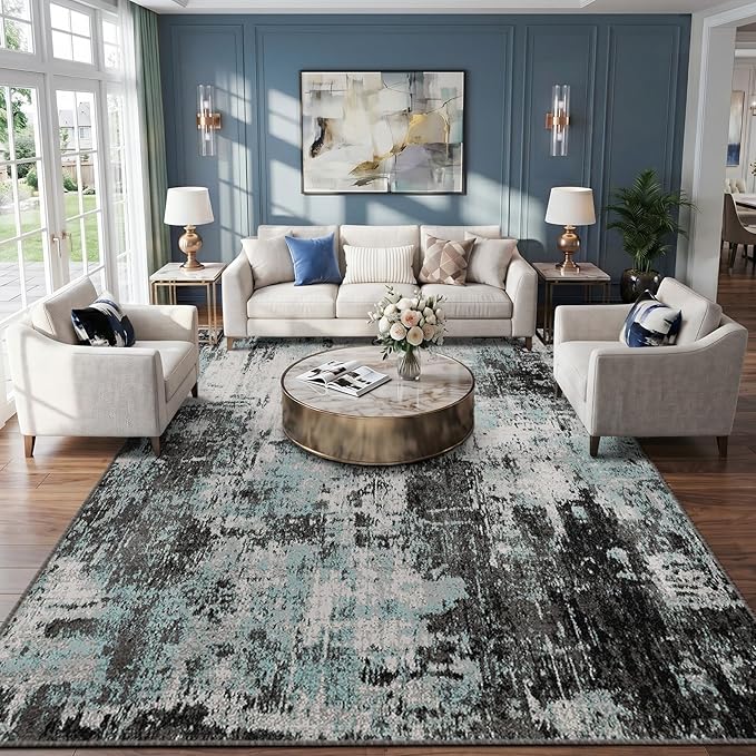 RELEANY Washable 10'x14' Abstract Area Rug by RELEANY