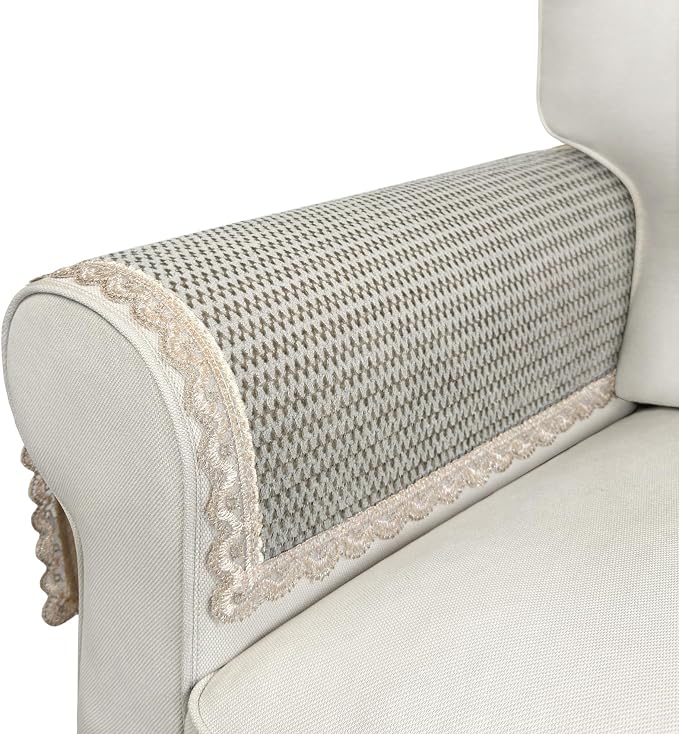 Couch Arm Cover, Sofa Arm Covers, Non-Slip Lace Armrest Covers, by Becoolifer