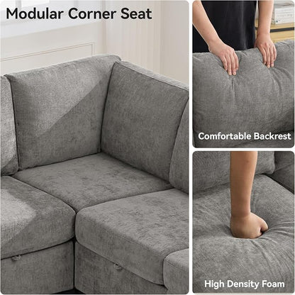 104'' V Shaped Modular Sofa, Sectional Couch - Image 4