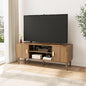 Smuxee Walnut TV Stand with Line Groove Design, 47.2" Mid Century Modern TV by Smuxee