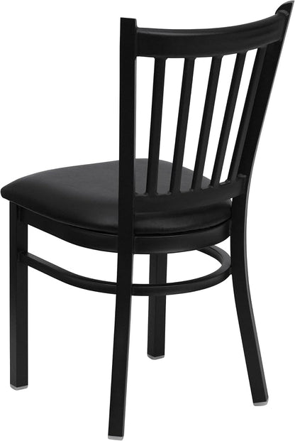 Flash Furniture 4 Pack HERCULES Series Black Vertical Back Metal Restaurant - Image 5