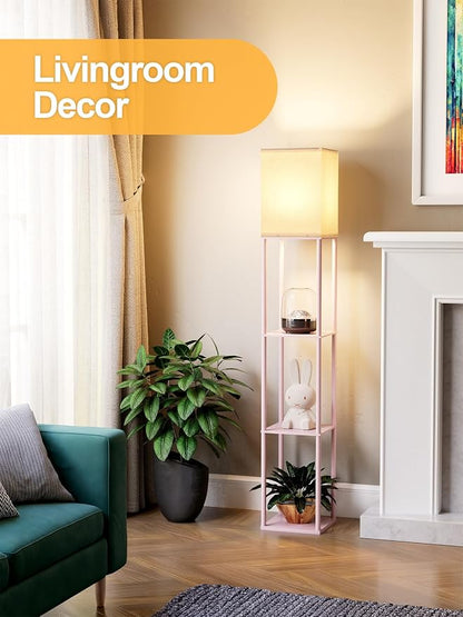 Pink Floor Lamp with Shelves for Living Room, Shelf Floor Lamp with 3 CCT LED - Image 6