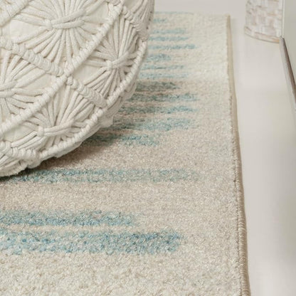 JONATHAN Y Khalil Modern Berber Stripe Cream/Turquoise Runner Rug, Contemporary - Image 7