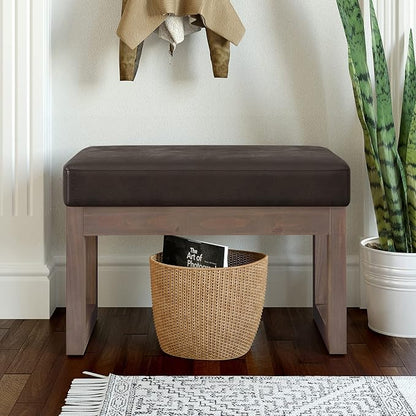 SIMPLIHOME Milltown Small Ottoman Bench - Image 2