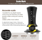 K COO Espresso Tamper, Premium Barista Tools Coffee Tamper with Calibrated Spring 30lb, 100% Stainless Steel Flat Base Tamper with Scale Mark Fits for Breville 54mm Portafilter Basket (53mm, Black)