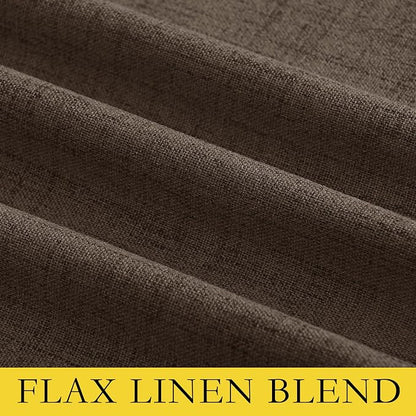 NICETOWN Coffee Vintage Linen 100% Blackout Curtains - Image 8