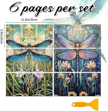 6 Sheets Dragonflies Rub on Transfers - Image 2