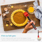 Dreamfarm Brizzle 3-In-1 Flexible Silicone Sit-Up Basting, Drizzle, Scooping Brush with In-Built Sauce Resevoir - Red
