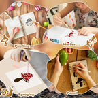 Fainne 100 Pcs Stencils for Painting on Wood Reusable Stencil Crafts Drawing Templates Holiday Wall Paper for DIY Scrapbook Home 2 x 2 Inch(Mushroom)
