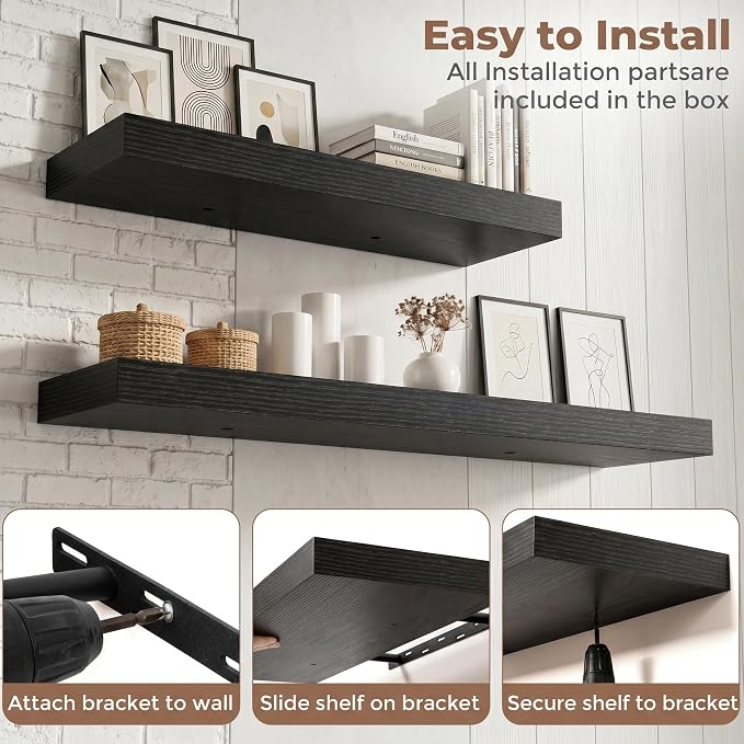 FLYJOE Floating Shelves for Wall, 30 Inch Floating Shelves Set of 2, Kitchen - Image 6