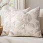 Set of 2 Decorative Floral Pillow Covers 18x18 Inch Light Camel | Neutral by SWANCOCO