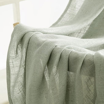 MIULEE Sage Linen Curtains 52x96 Inch Long - Image 6