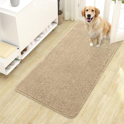 OLANLY Dog Door Mat for Muddy Paws 44x24, Super Absorbent Chenille Mud Mat | by OLANLY