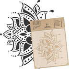 NAKLEO Painting Stencil for Crafts A4 8.3” x 11.8”, Indian Lotus Flower Pattern, Reusable Plastic DIY & Scrapbooking Drawing Template, Decoupage Art Home Decor, Wall Wood Fabric Furniture