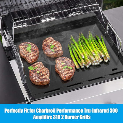 "17 Inch Full-Size Griddle Inserts for Charbroil Performance 2 Burner 463631410 463660421 463655621 463622514 463630422 463343015, Flat Top Griddle Plate Parts for Charbroil G460-0500-W1 G430-0016-W1"