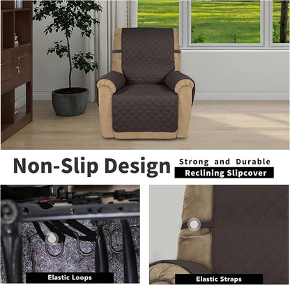 Easy-Going Reversible Couch Cover, Recliner 22 in, Chocolate/Chocolate | - Image 3