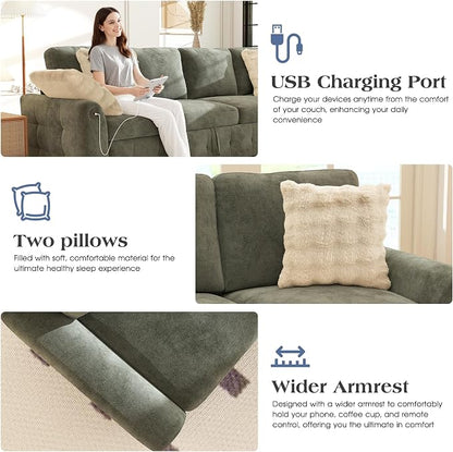 Ihanherry Modular Convertible Sectional Sofa Bed, Reversible Chaise & Storage - Image 6
