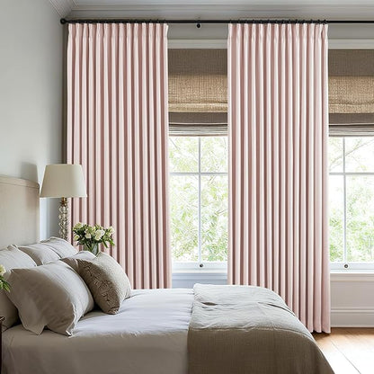 Pinch Pleated Linen Curtains 100% Blackout 84 Inches Long - Image 4
