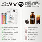 Coffee to the Moo Nitro Cold Brew Coffee Concentrate, Mix Pack (KETO, Collagen & Mushroom Coffee), Instant Hot or Iced, Pocket/Purse Sized & Travel Friendly, No Refrigeration, 6 Cups