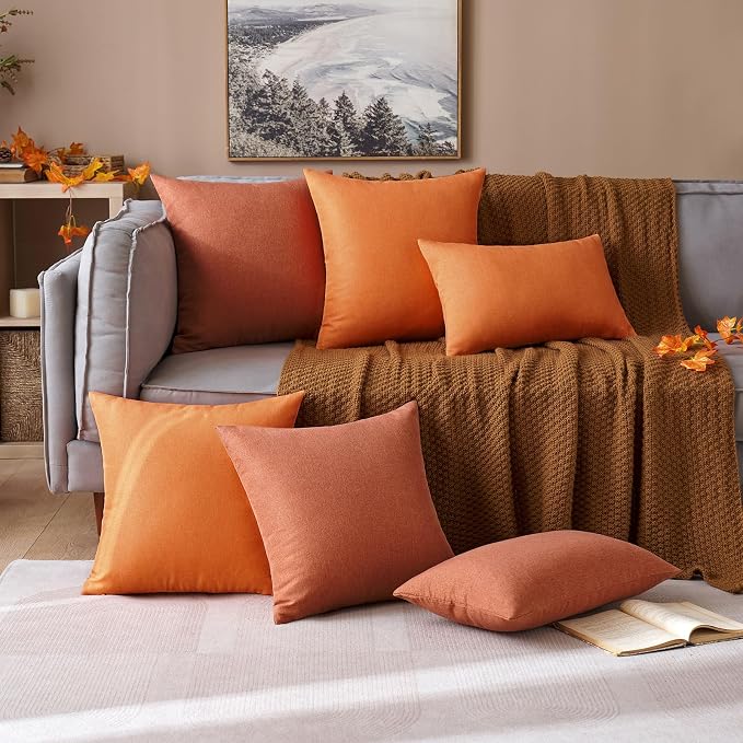 MIULEE Pack of 2 Decorative Outdoor Solid Waterproof Throw Pillow Covers Faux - Image 5
