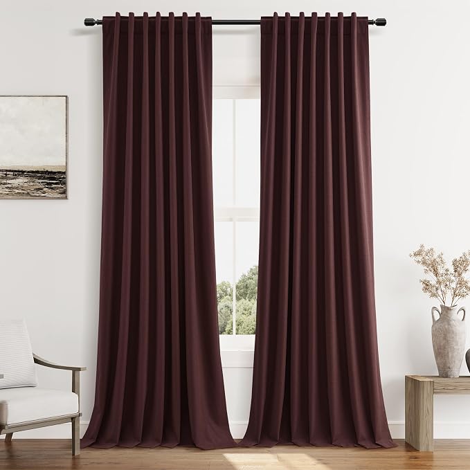 100% Blackout Curtains 84 Inch Length 2 Panels Set by Guken