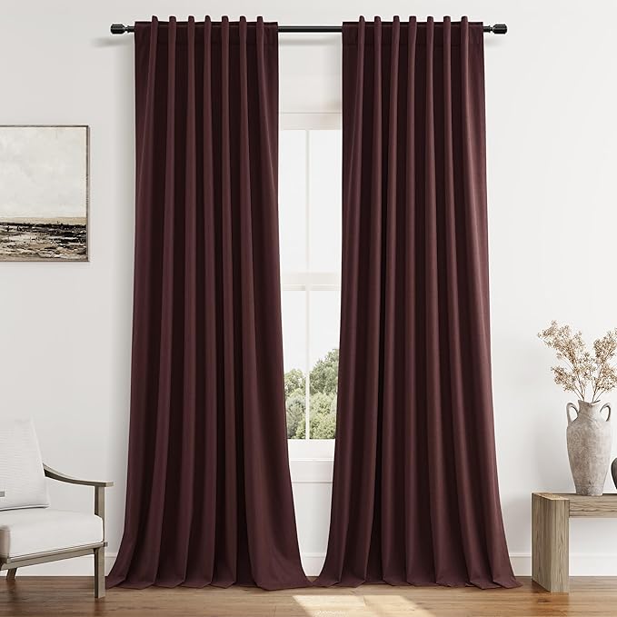 100% Blackout Curtains 90 Inch Length 2 Panels Set by Guken