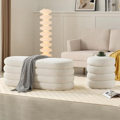 Busaurus Storage Ottoman Bench 49.2 Inch Upholstered Fabric Storage Bench - Image 7