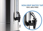 SYBO SR-CP-50B Commercial Grade Stainless Steel Percolate Coffee Maker Hot Water Urn for Catering, 50-Cup 8 L, Metallic