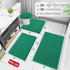 Arotive Luxury Chenille Bathroom Rug Mat, Extra Soft Thick Absorbent Shaggy Bath Rugs, Non-Slip Machine Wash Dry, Plush Bath Mats for Bathroom, Shower and Tub, 30x20, Emerald