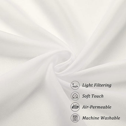 Chyhomenyc Ivory Sheer Curtains 108 Inch Long 2 Panels Set | Light Filtering - Image 9