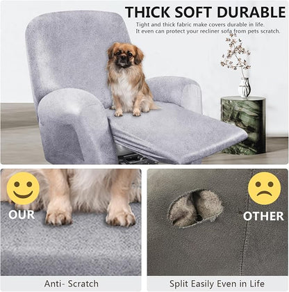 ANARACHON Recliner Chair Covers Leather Like, 4 Pieces Recliner Cover - Image 2