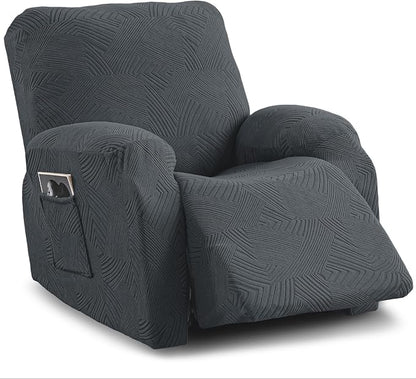 Recliner Chair Covers, 4-Piece Stretch Geometric Strokes Jacquard Reclining by Unknown