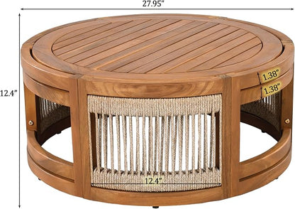 VilroCaz 4-Piece Patio Conversation Set, All Weather Sectional Sofa Set w/ 2 - Image 6