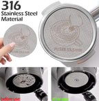 54mm Espresso Dosing Funnel & 53.5mm Puck Screen,PUSEE Coffee Dosing Ring Aluminum Metal,Reusable 1.7mm Thickness 150μm Espresso Puck Screen 316 Stainless Steel Fits 54mm Portafilter
