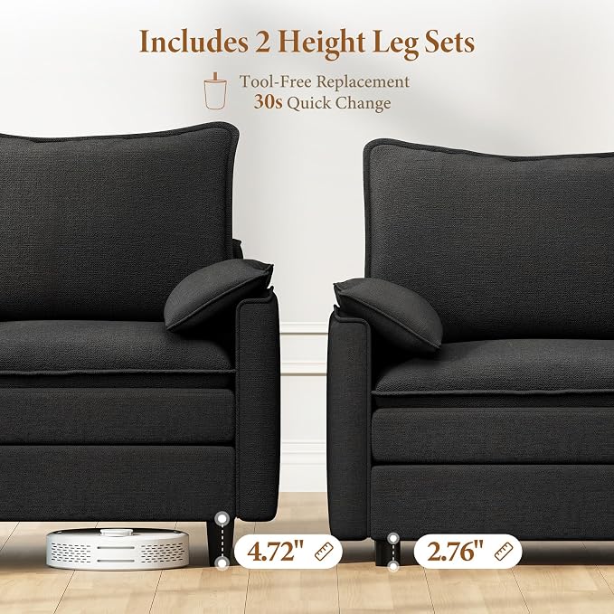 Vesgantti 108" Modular Sectional Sofa, Comfy Cloud Couch - Image 3