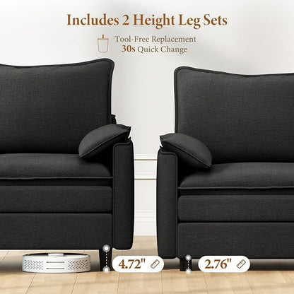 Vesgantti 108" Modular Sectional Sofa, Comfy Cloud Couch - Image 3