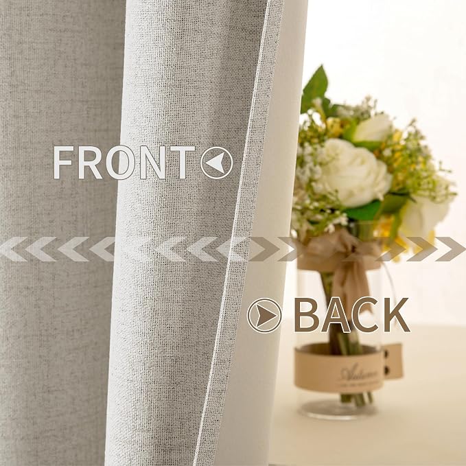 MIULEE 100% Blackout Linen Curtains - Image 6