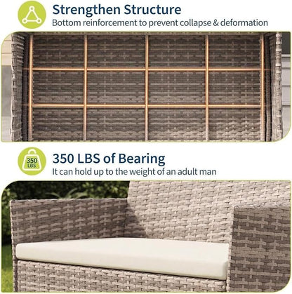 GarveeLife 4-Piece Patio Furniture Set, Rattan Outdoor Furniture - Image 5