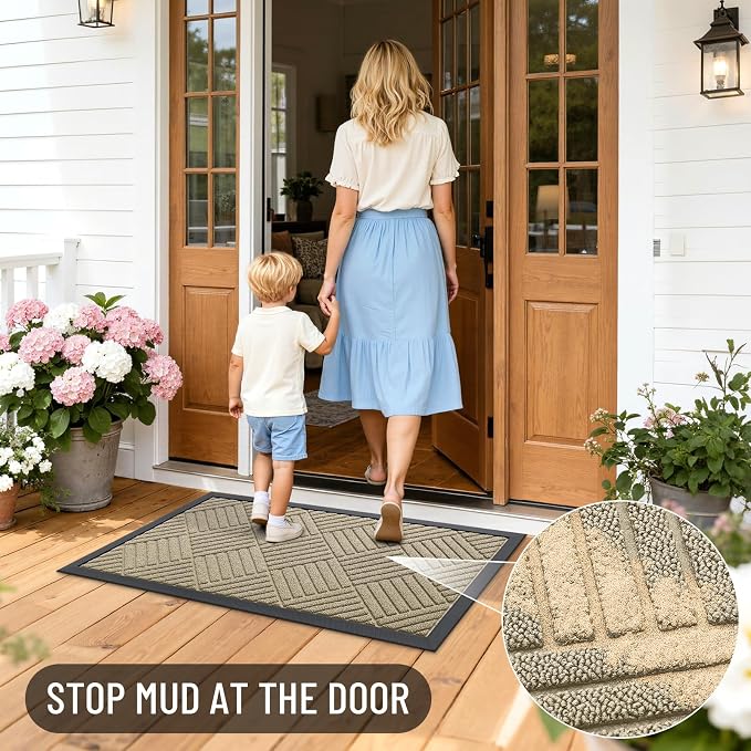 OLANLY Front Door Mat Outside Entrance 71x47, Waterproof Heavy-Duty Doormat | - Image 7