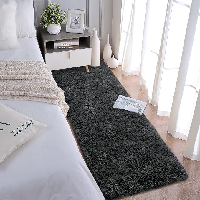 Chicrug Soft Runner Rugs for Bedroom Living Room Plush Fluffy Rug 2x6 | Shag - Image 4