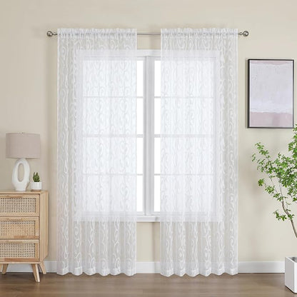 Furman Sheer White Curtains 84 inches Long - Image 3