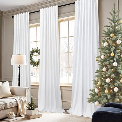 Small Blackout Curtains 45 Inches Long 2 Panels Short Linen Look Heat Blocking - Image 8